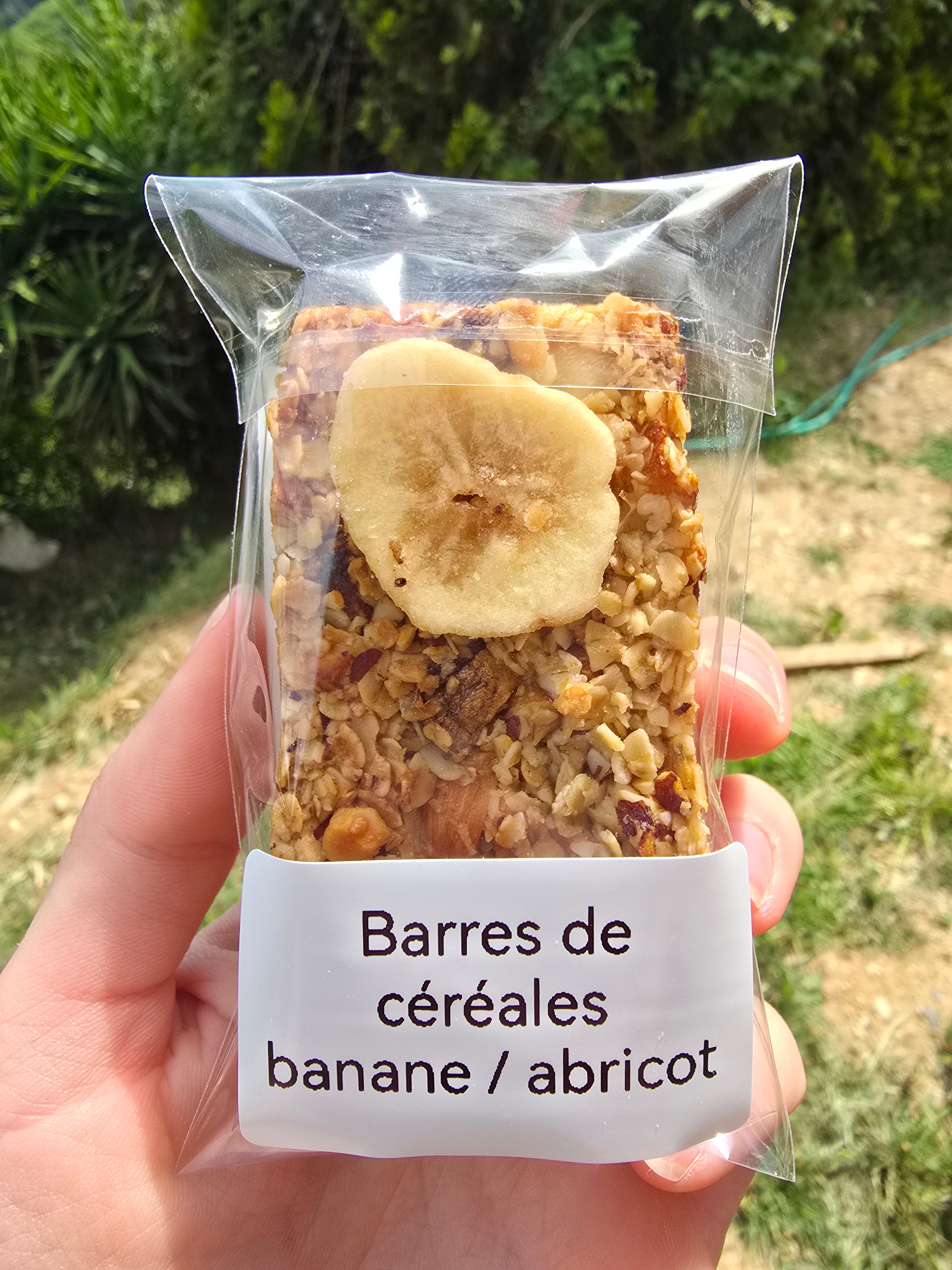 Barres de céréales banane/abricot (1 barre de 55g)