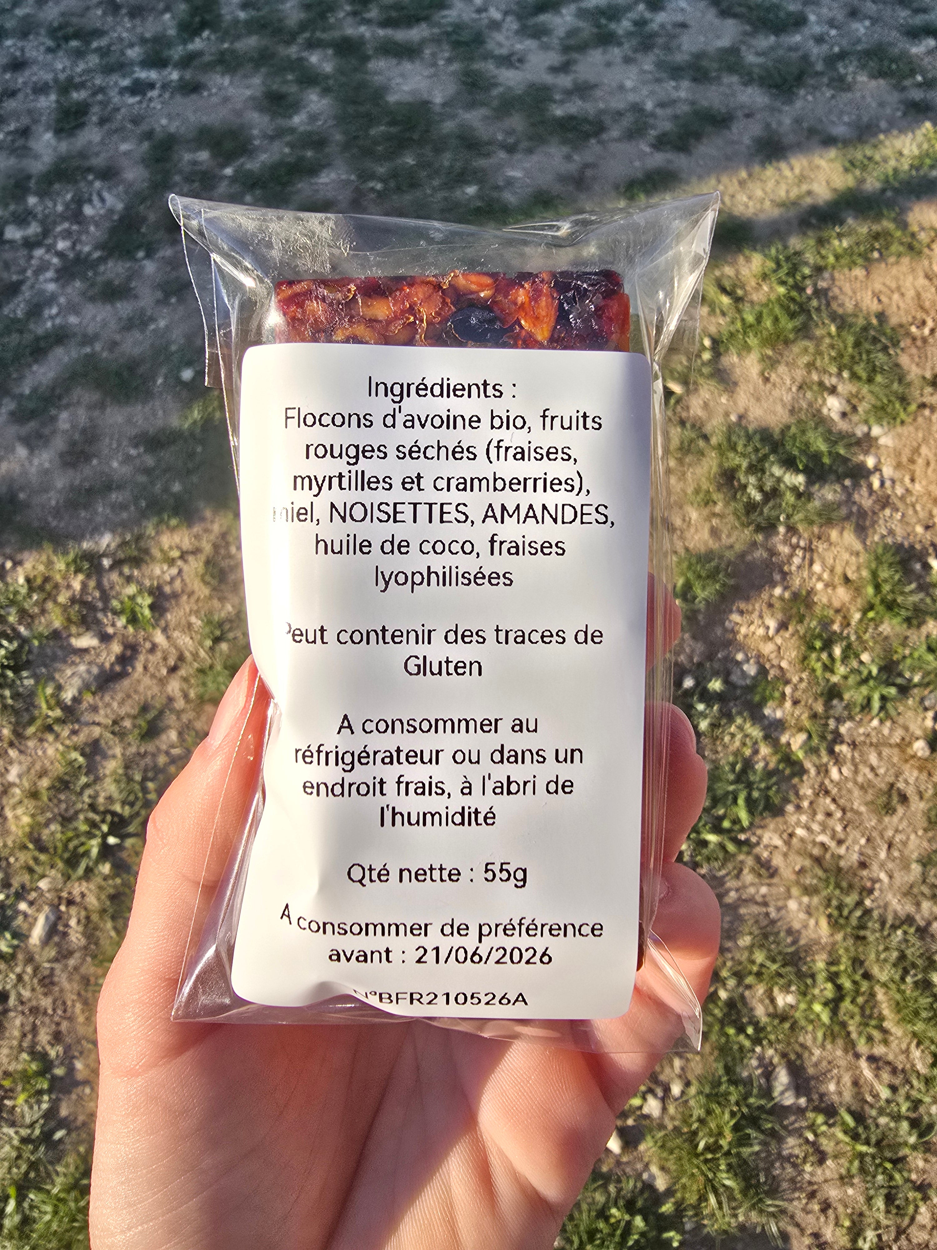 Barres de céréales aux fruits rouges (1 barre de 55g)