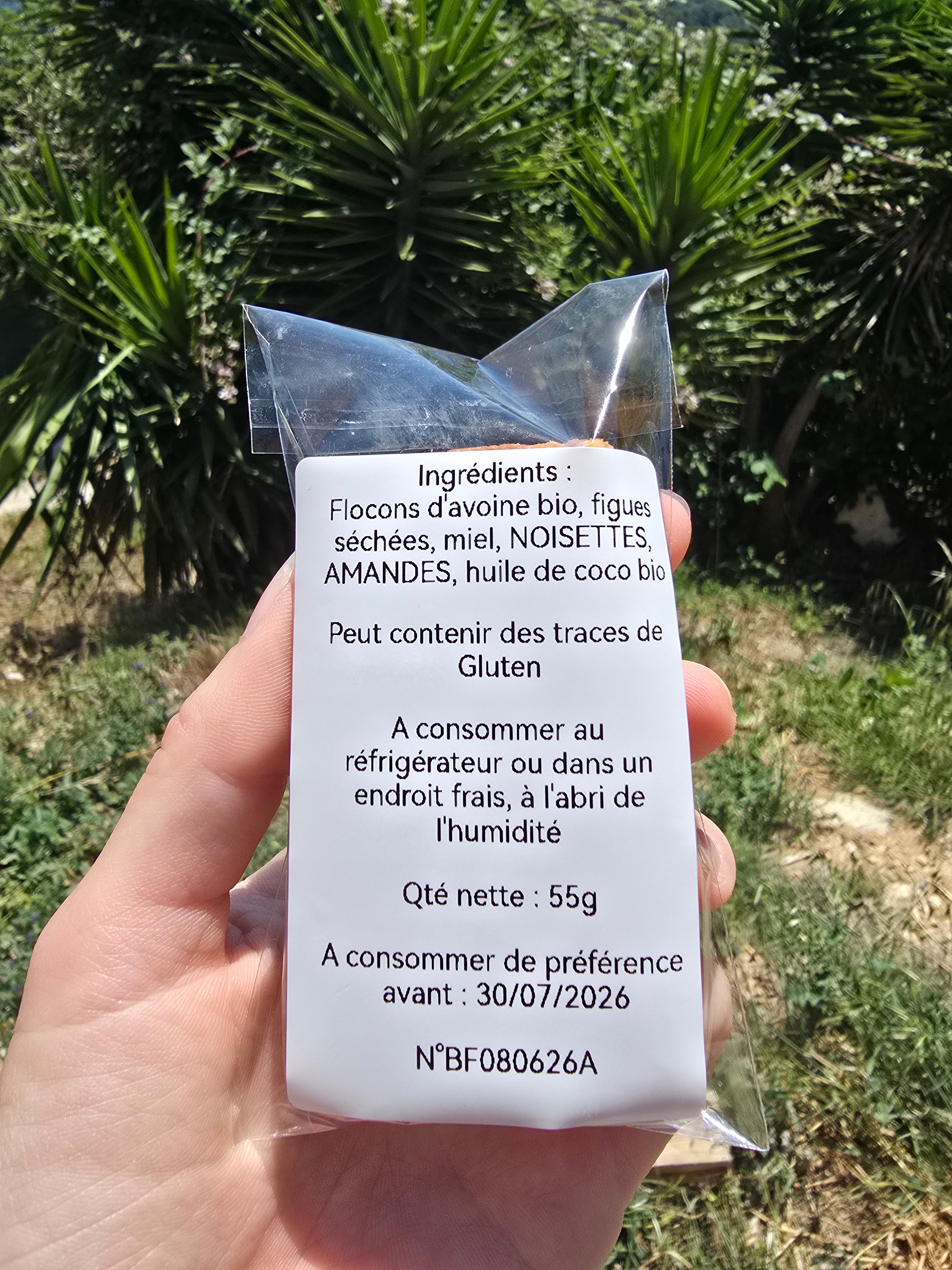 Barres de céréales compacte à la figue (1 barre)
