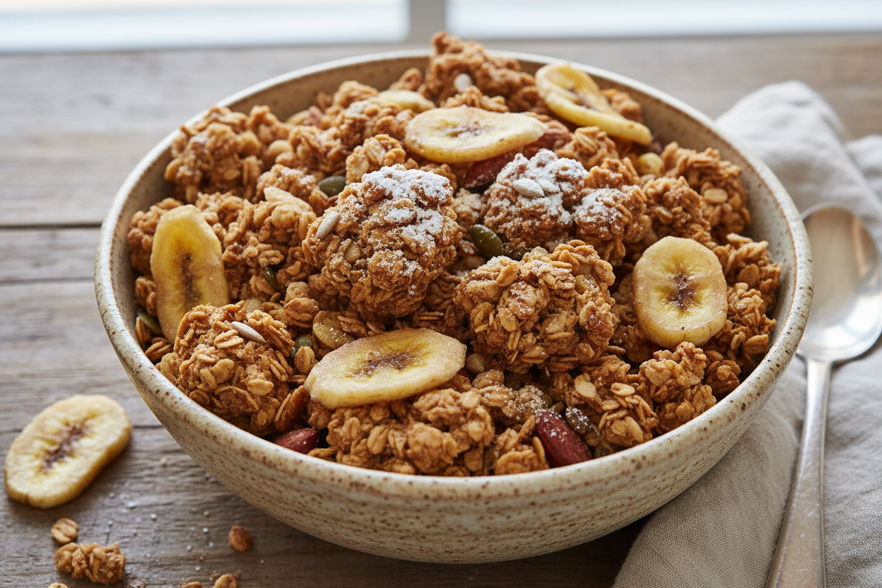 Granola banane / sirop d'érable